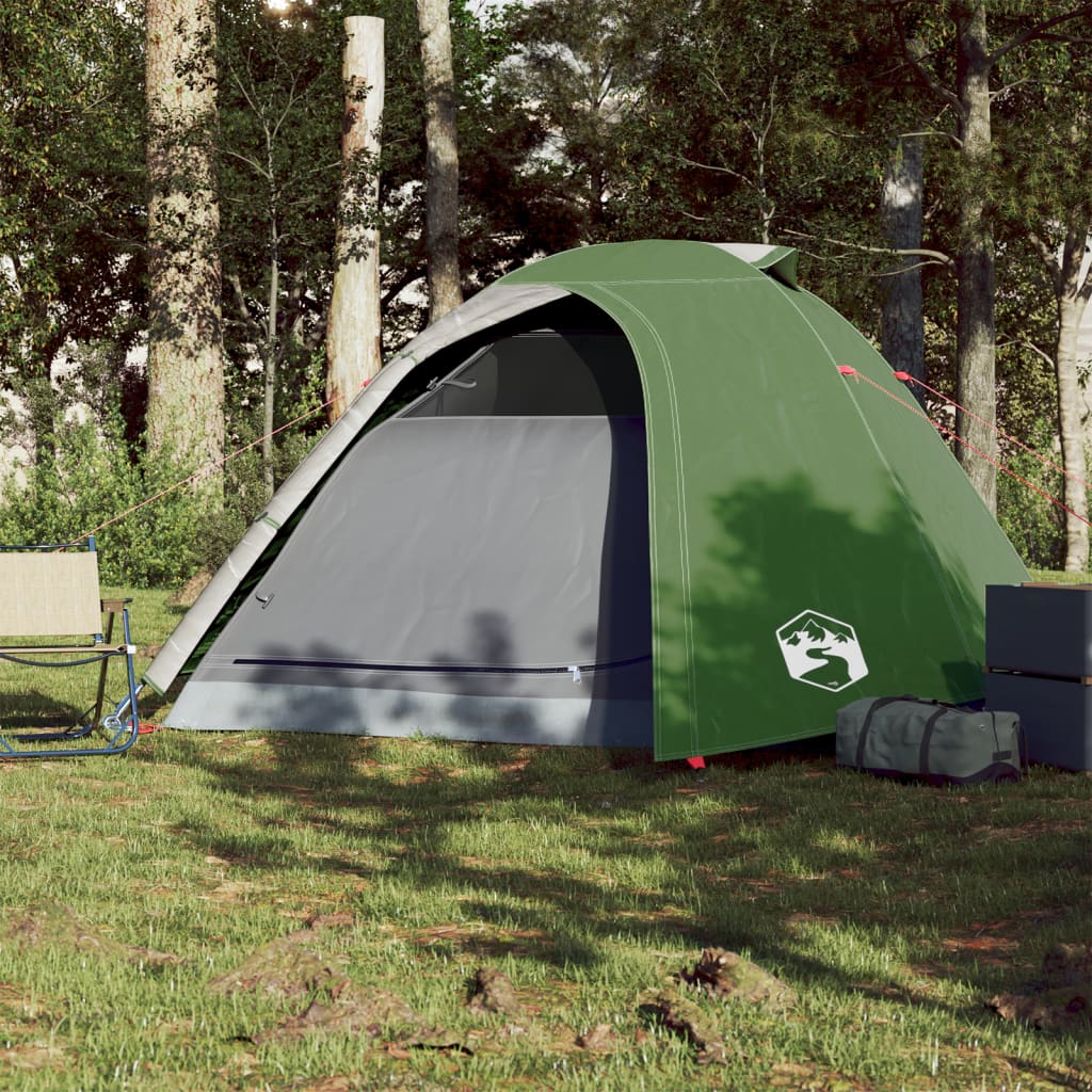 Kuppel-Campingzelt 4 Personen Grün Wasserdicht