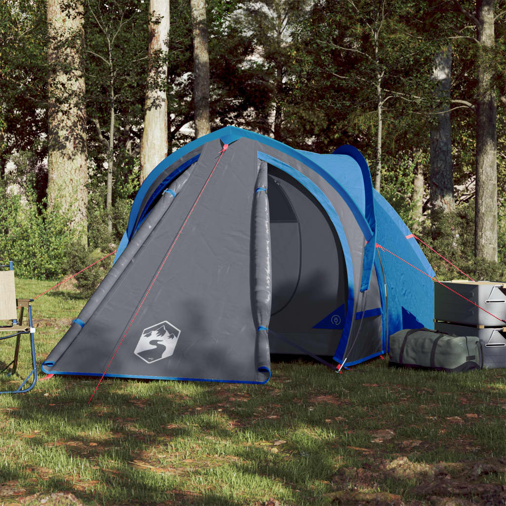 Tente de camping dôme 2 personnes bleue imperméable