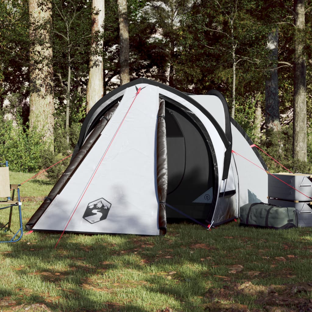 Tente de camping dôme 2 personnes blanc foncé imperméable