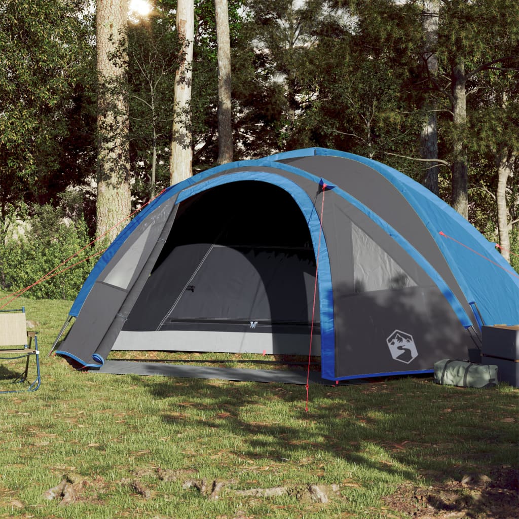 Tente de camping dôme 4 personnes bleue imperméable