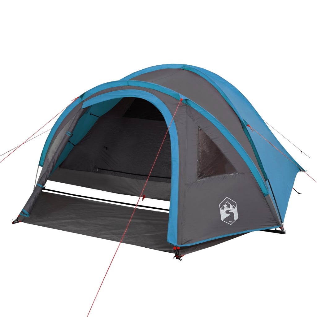 Tente de camping dôme 4 personnes bleue imperméable