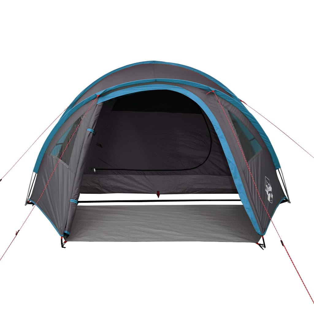 Tente de camping dôme 4 personnes bleue imperméable