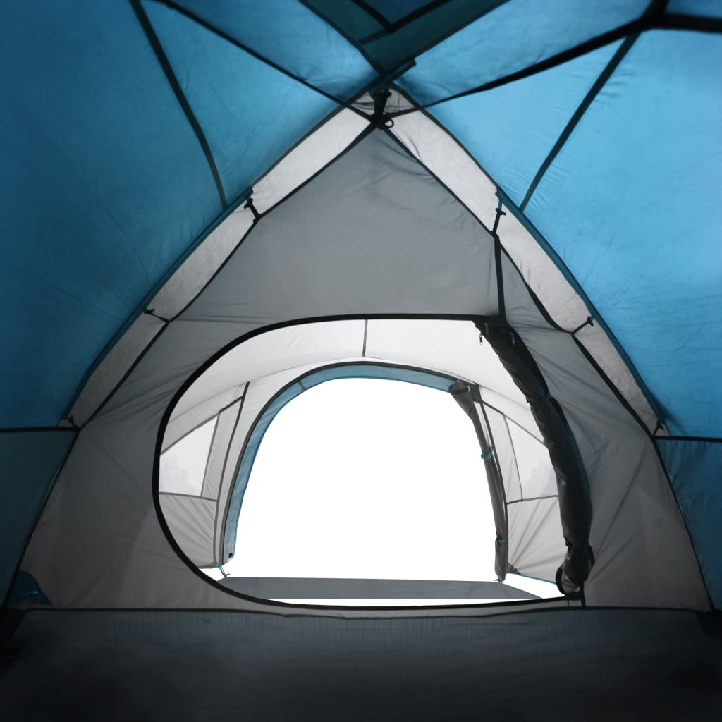 Tente de camping dôme 4 personnes bleue imperméable