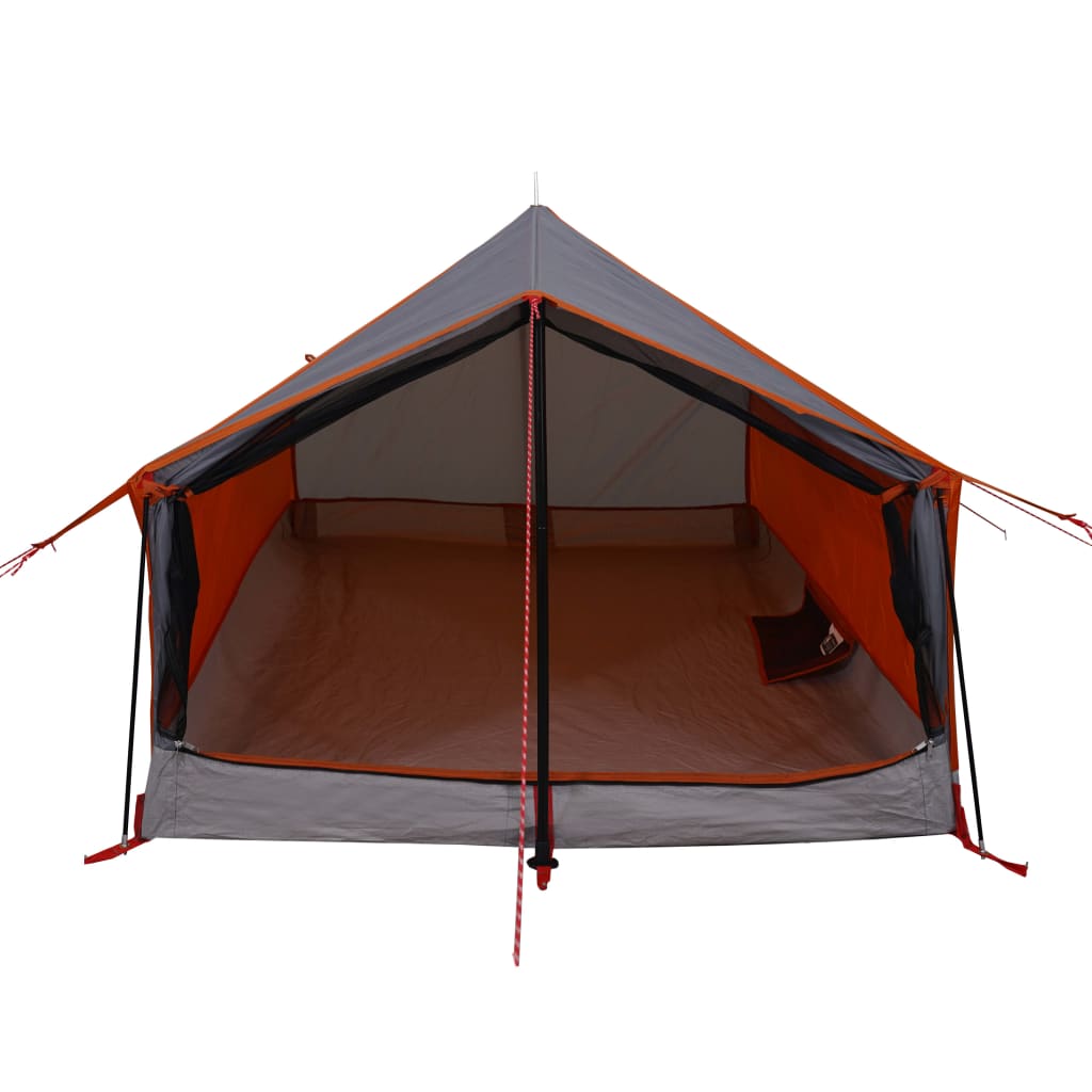 Tente de camping 2 personnes grise et orange imperméable