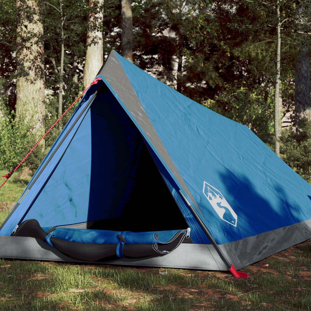 Tente de camping 2 personnes bleue imperméable