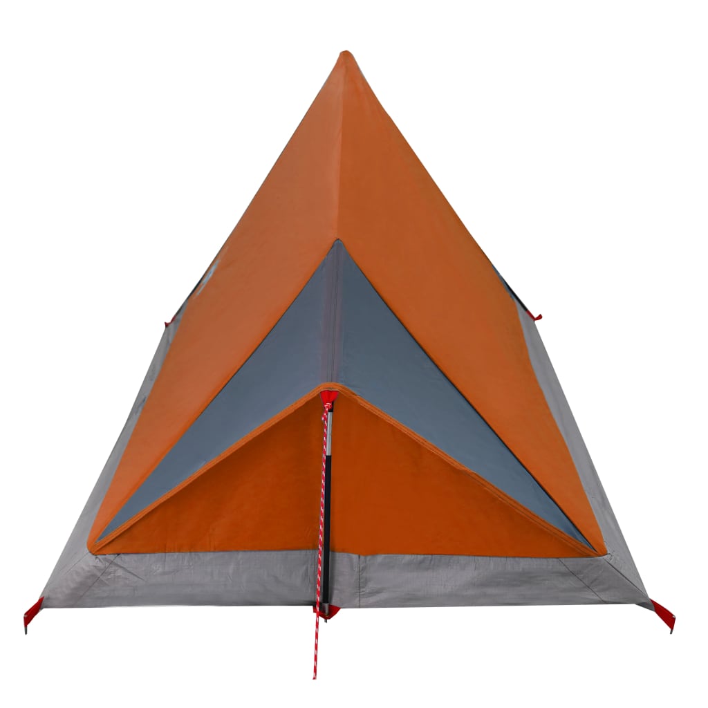 Tente de camping 2 personnes grise et orange imperméable