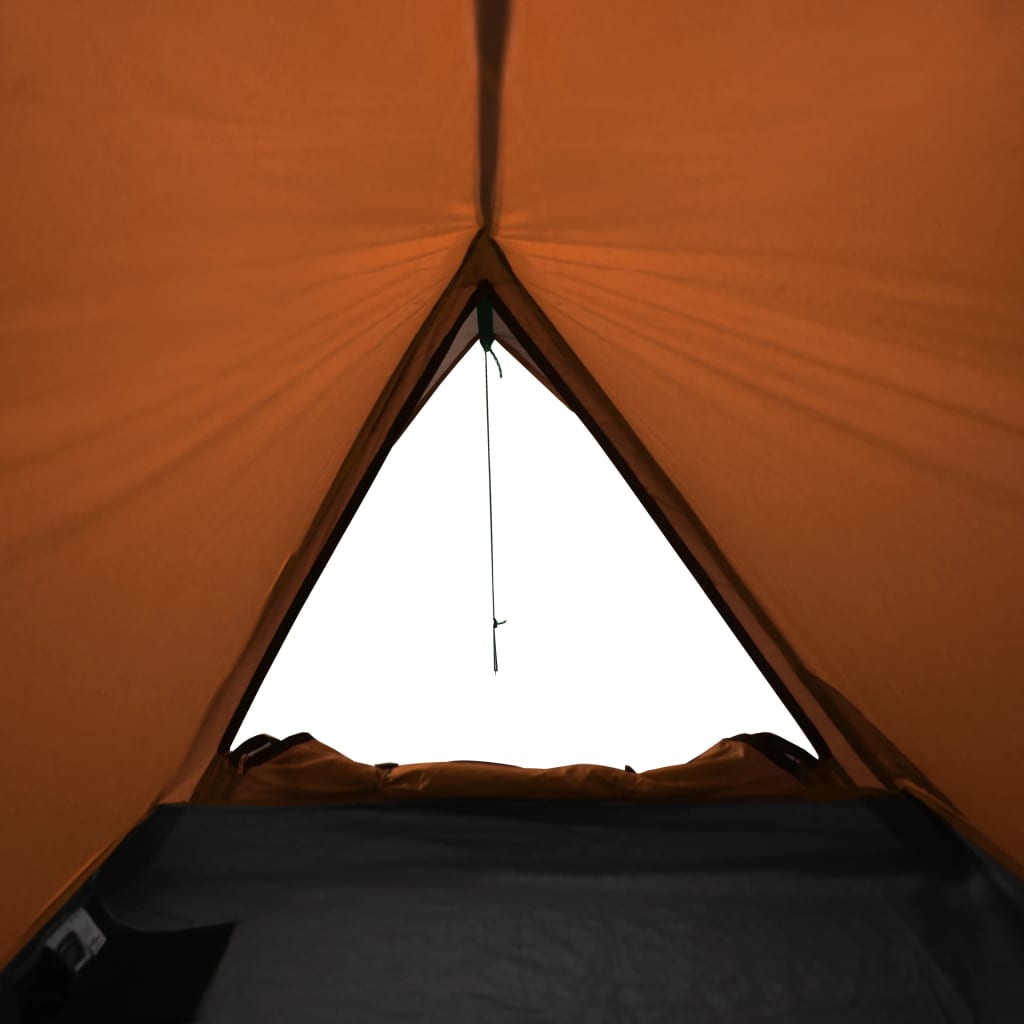 Tente de camping 2 personnes grise et orange imperméable