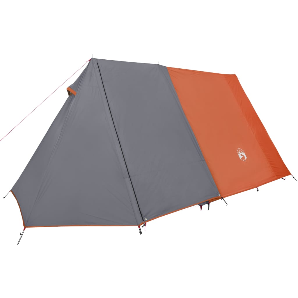 Tente de camping 3 personnes grise et orange imperméable