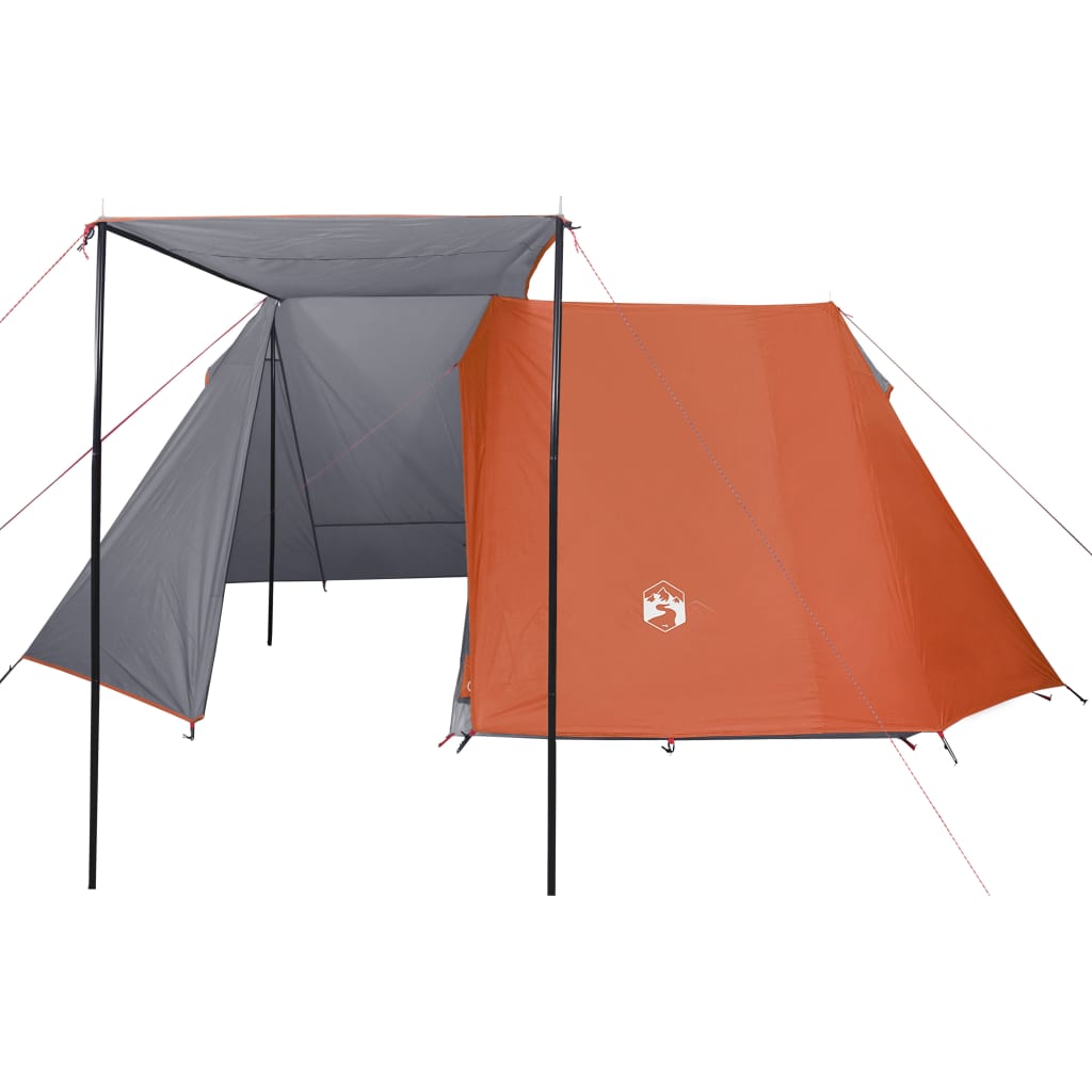 Tente de camping 3 personnes grise et orange imperméable