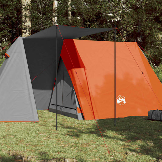 Tente de camping 3 personnes grise et orange imperméable