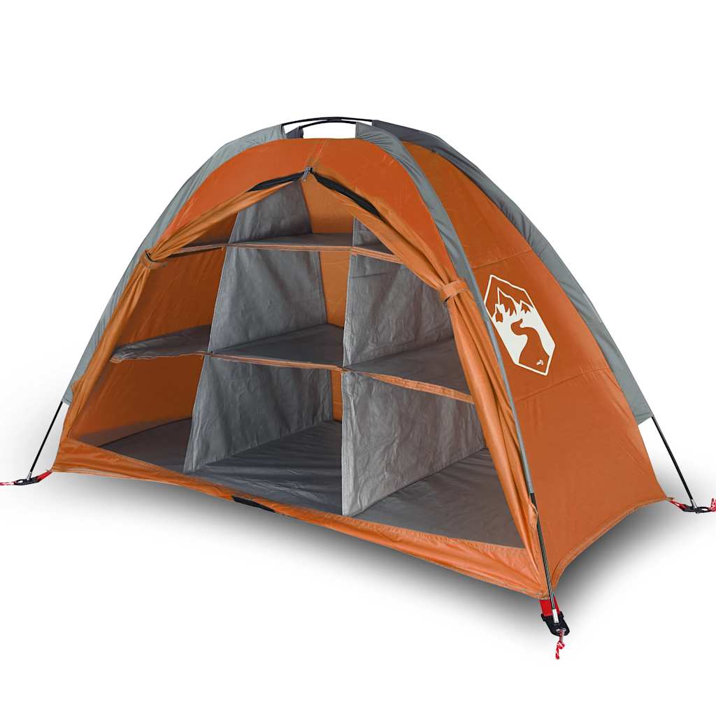 Camping-Organizer-Zelt 9 Fächer Grau Orange Wasserdicht