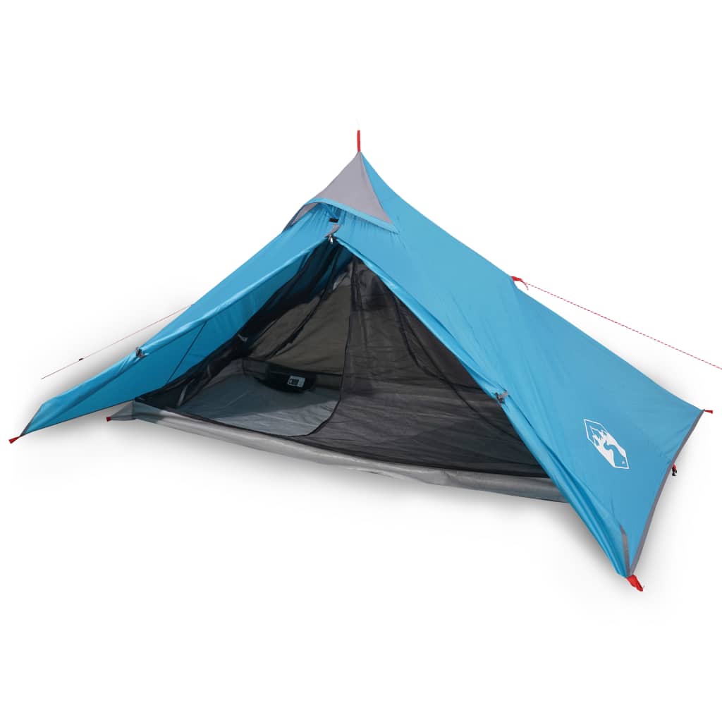 Tente de camping Tipi 1 personne bleue imperméable