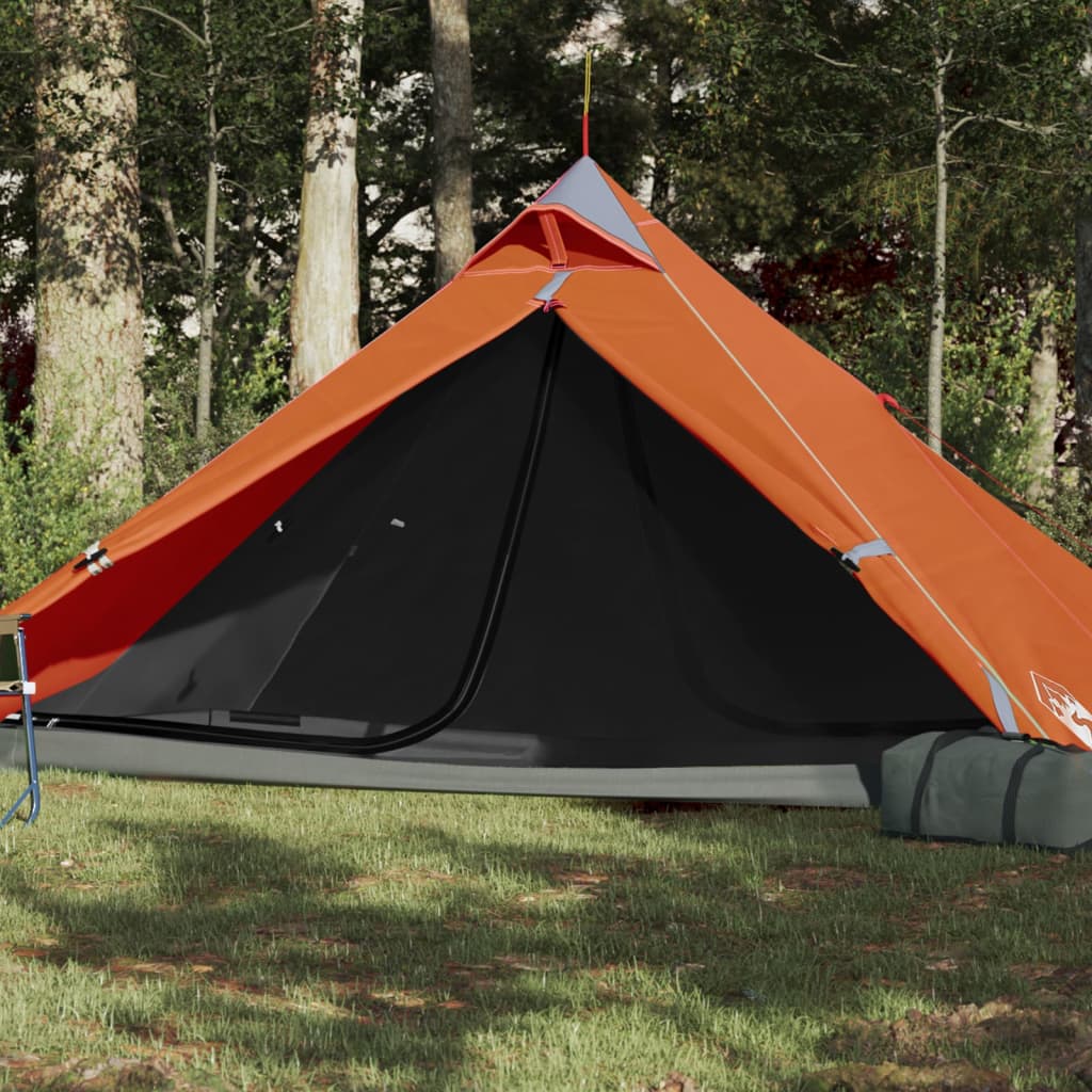 Tente de camping Tipi 1 personne orange imperméable