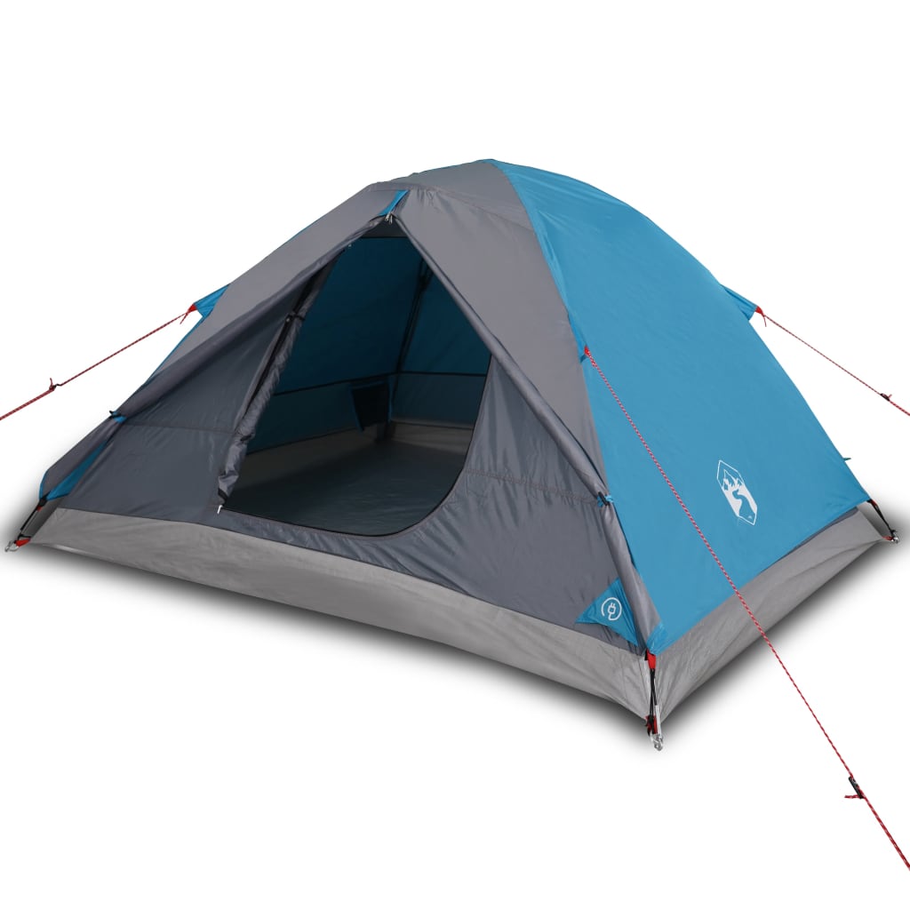 Tente de camping dôme 3 personnes bleue imperméable