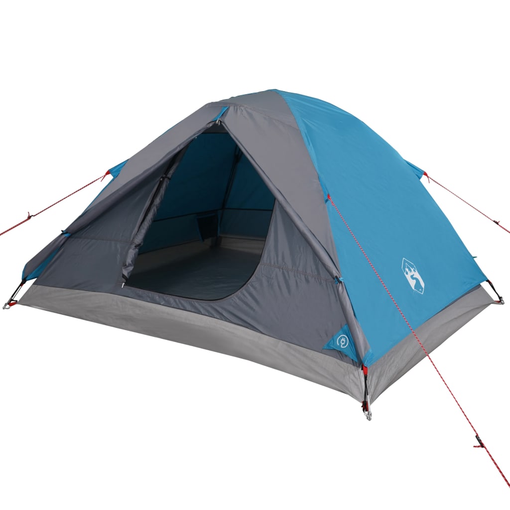 Tente de camping dôme 3 personnes bleue imperméable