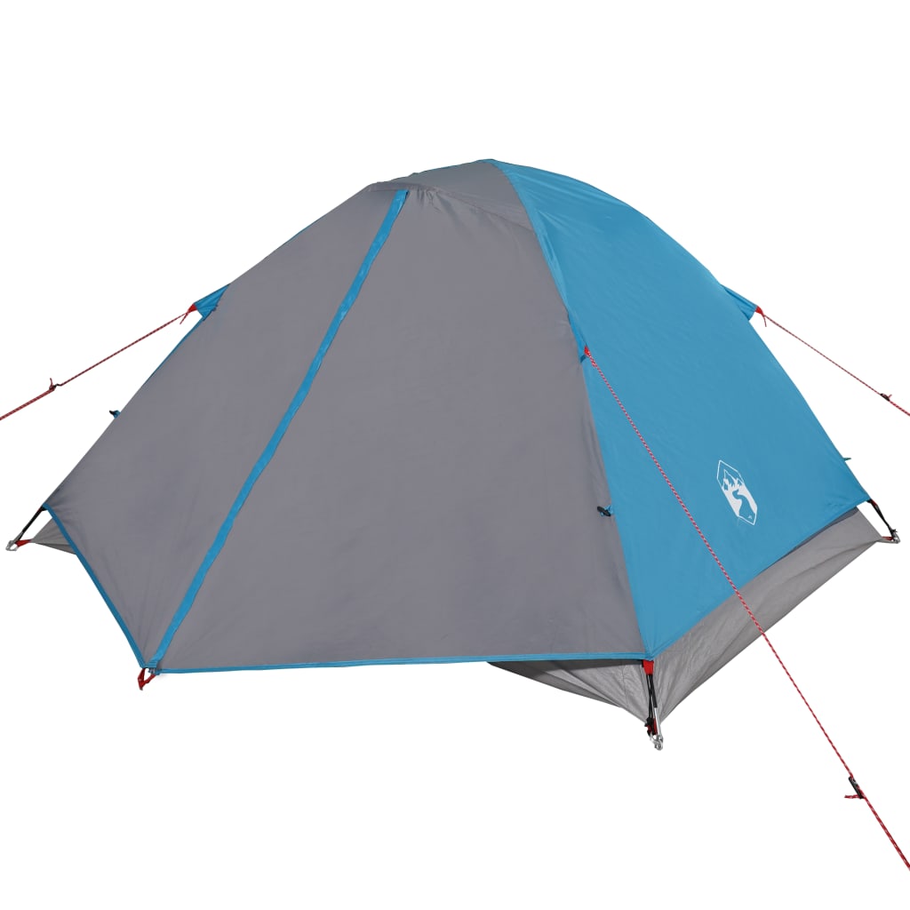 Tente de camping dôme 3 personnes bleue imperméable