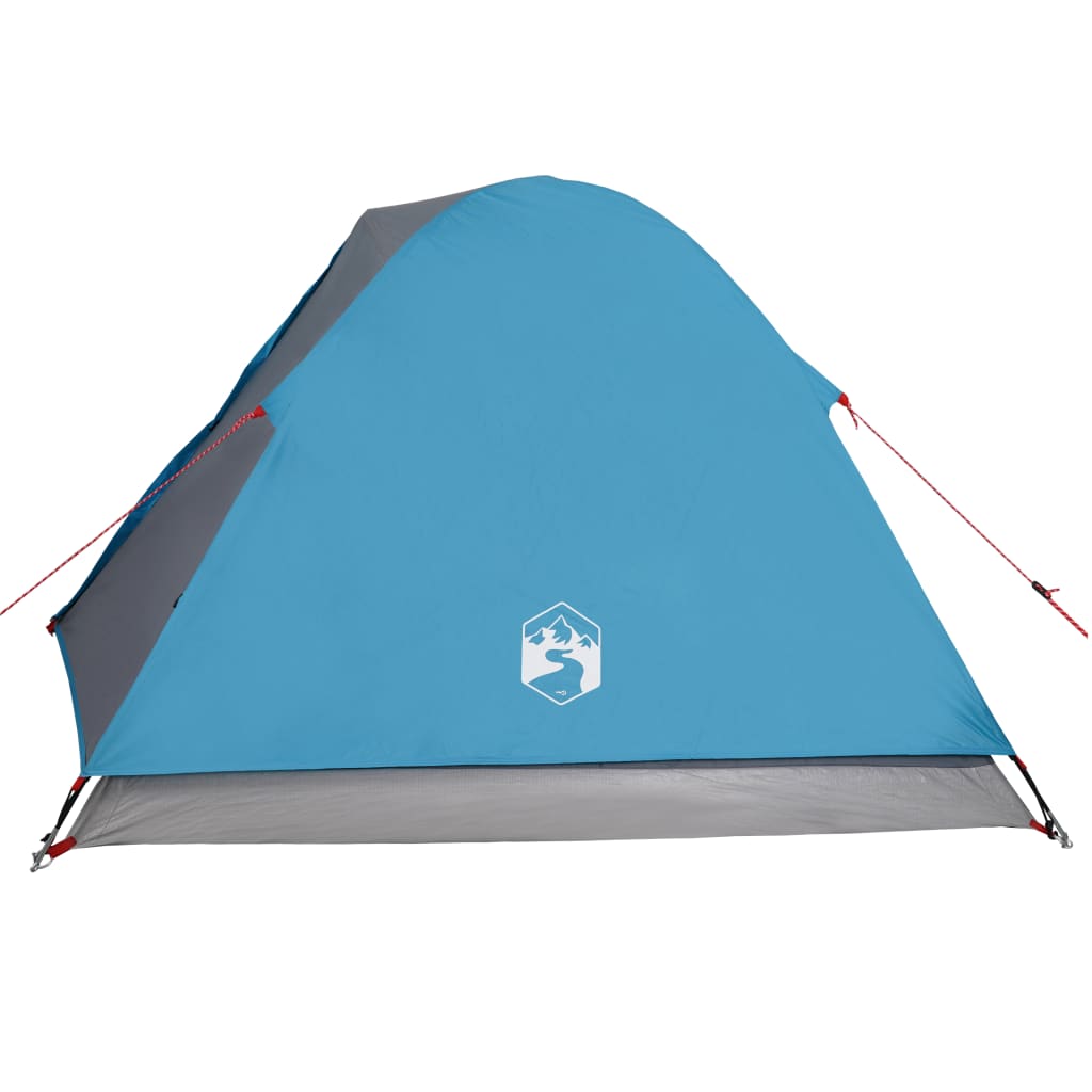 Tente de camping dôme 3 personnes bleue imperméable