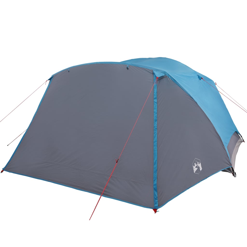 Tente de camping avec auvent 4 personnes bleue imperméable