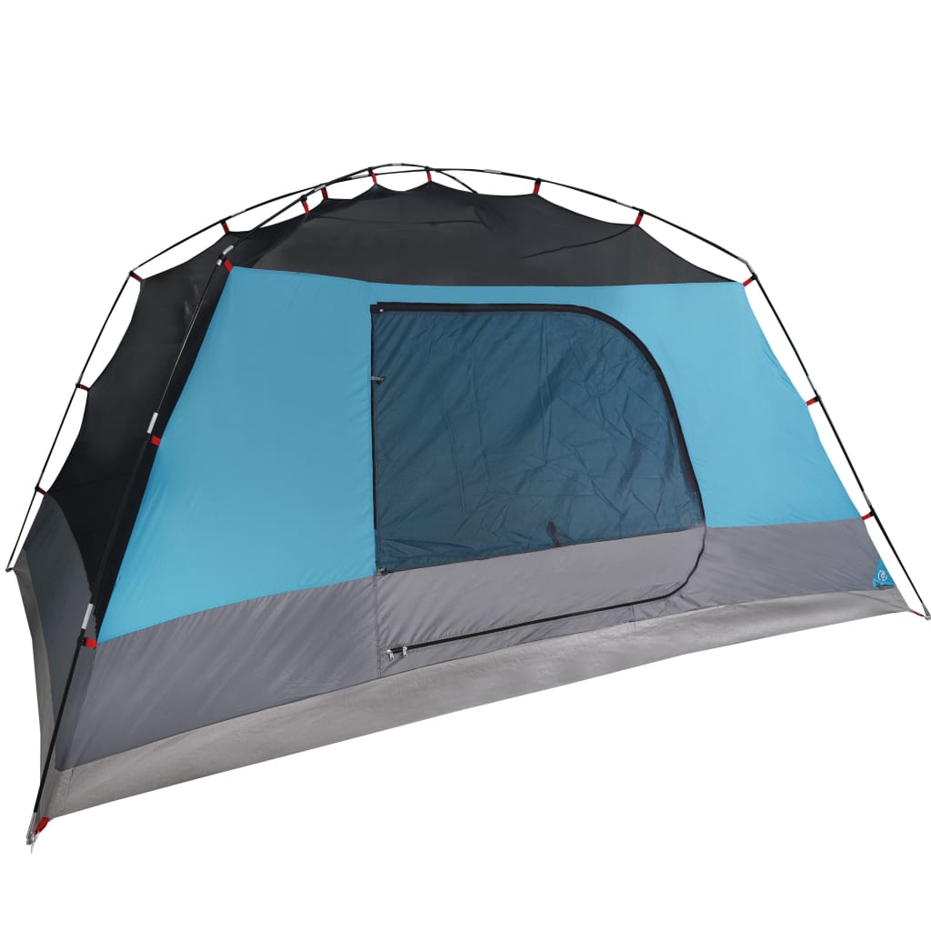 Tente de camping avec auvent 4 personnes bleue imperméable