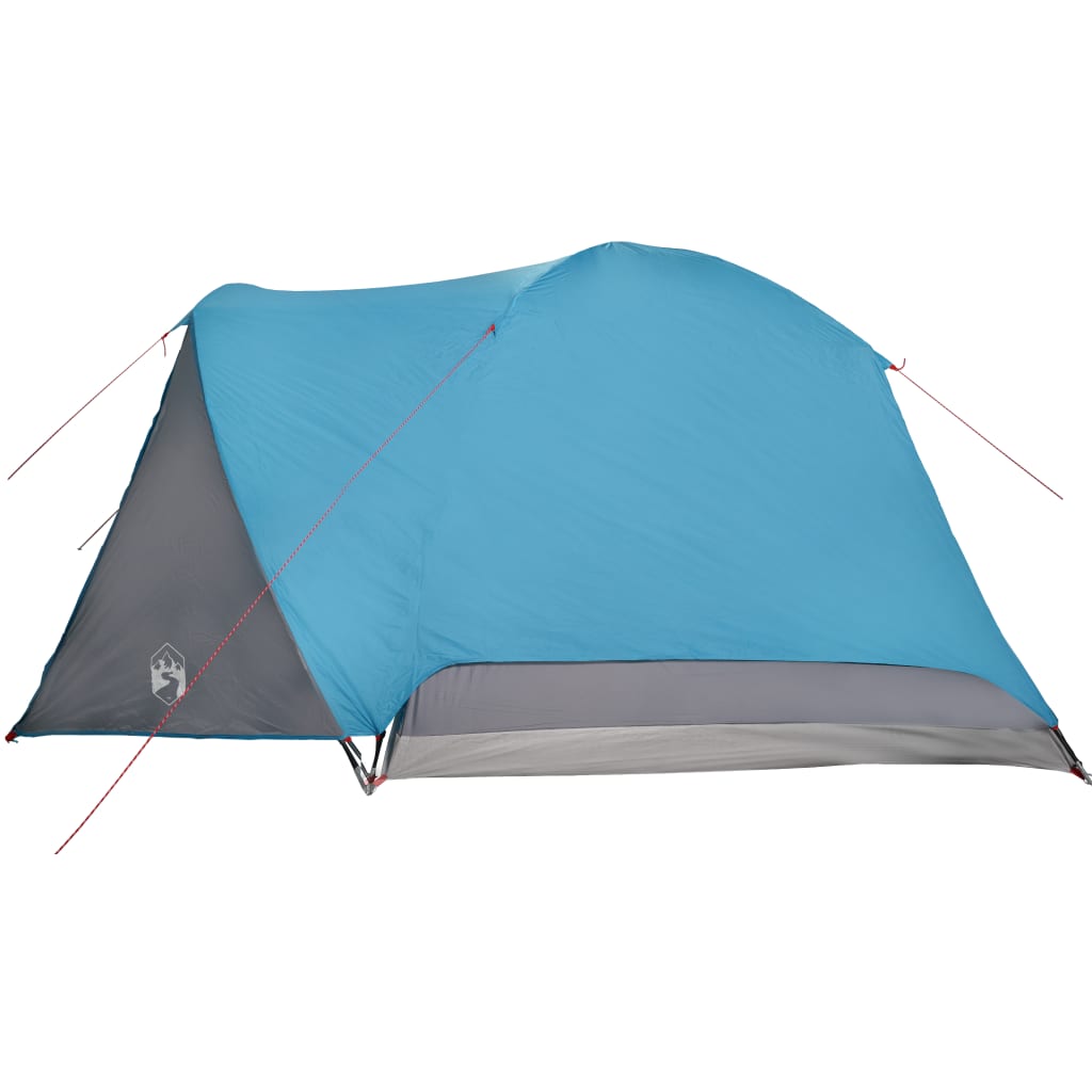 Tente de camping avec auvent 4 personnes bleue imperméable