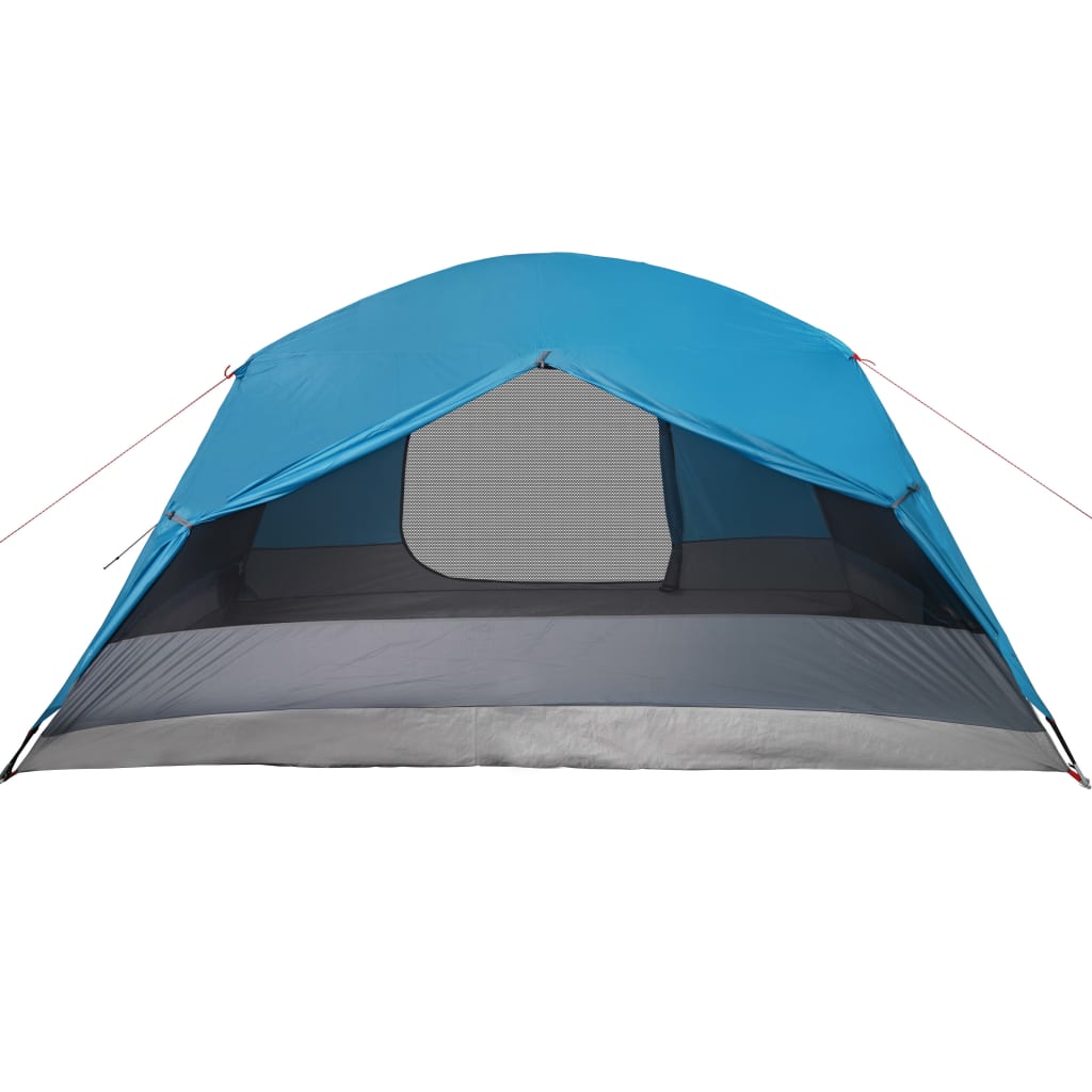 Tente de camping avec auvent 4 personnes bleue imperméable