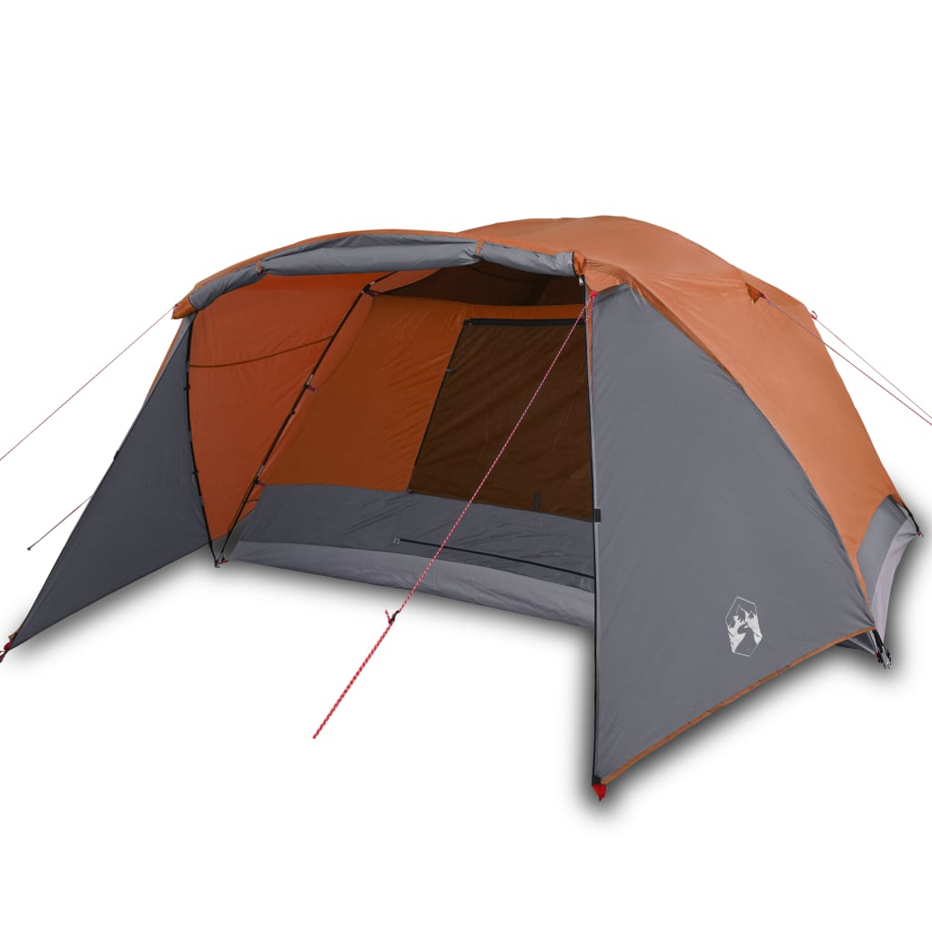 Tente de camping avec auvent 4 personnes orange imperméable