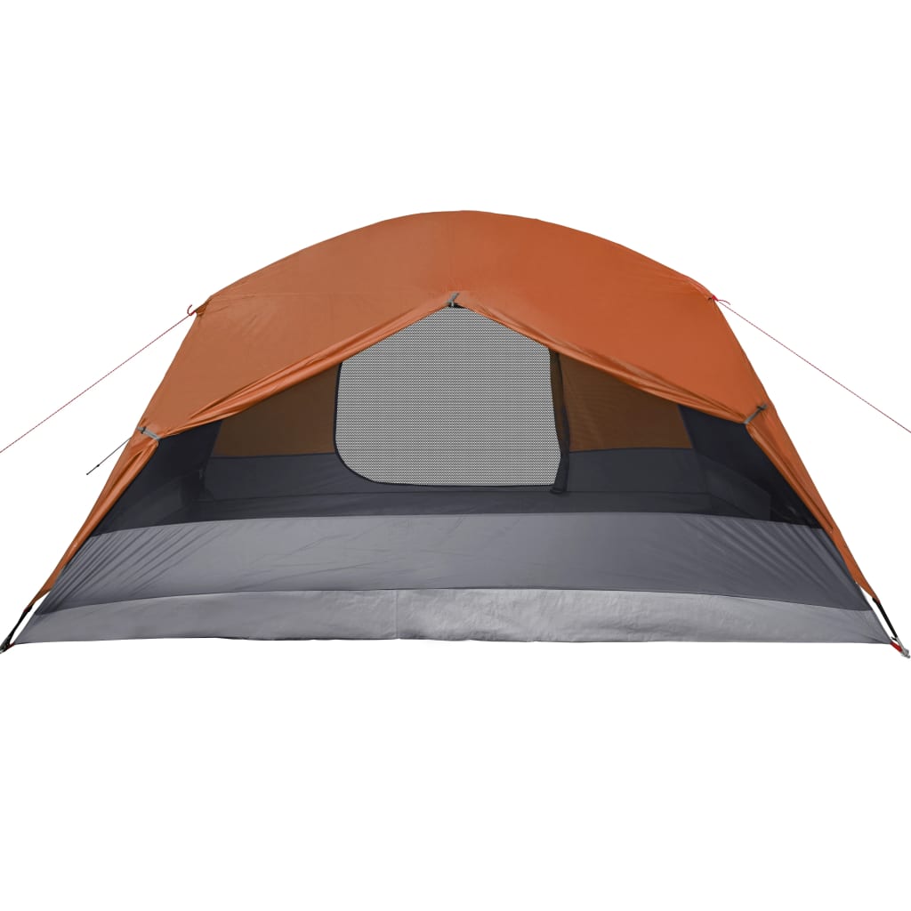 Tente de camping avec auvent 4 personnes orange imperméable