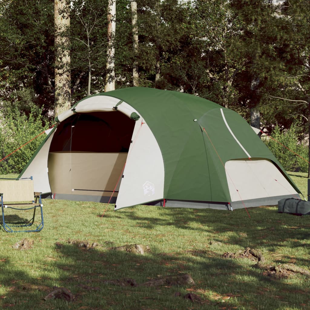 Tente familiale avec ventilation 8 personnes verte imperméable