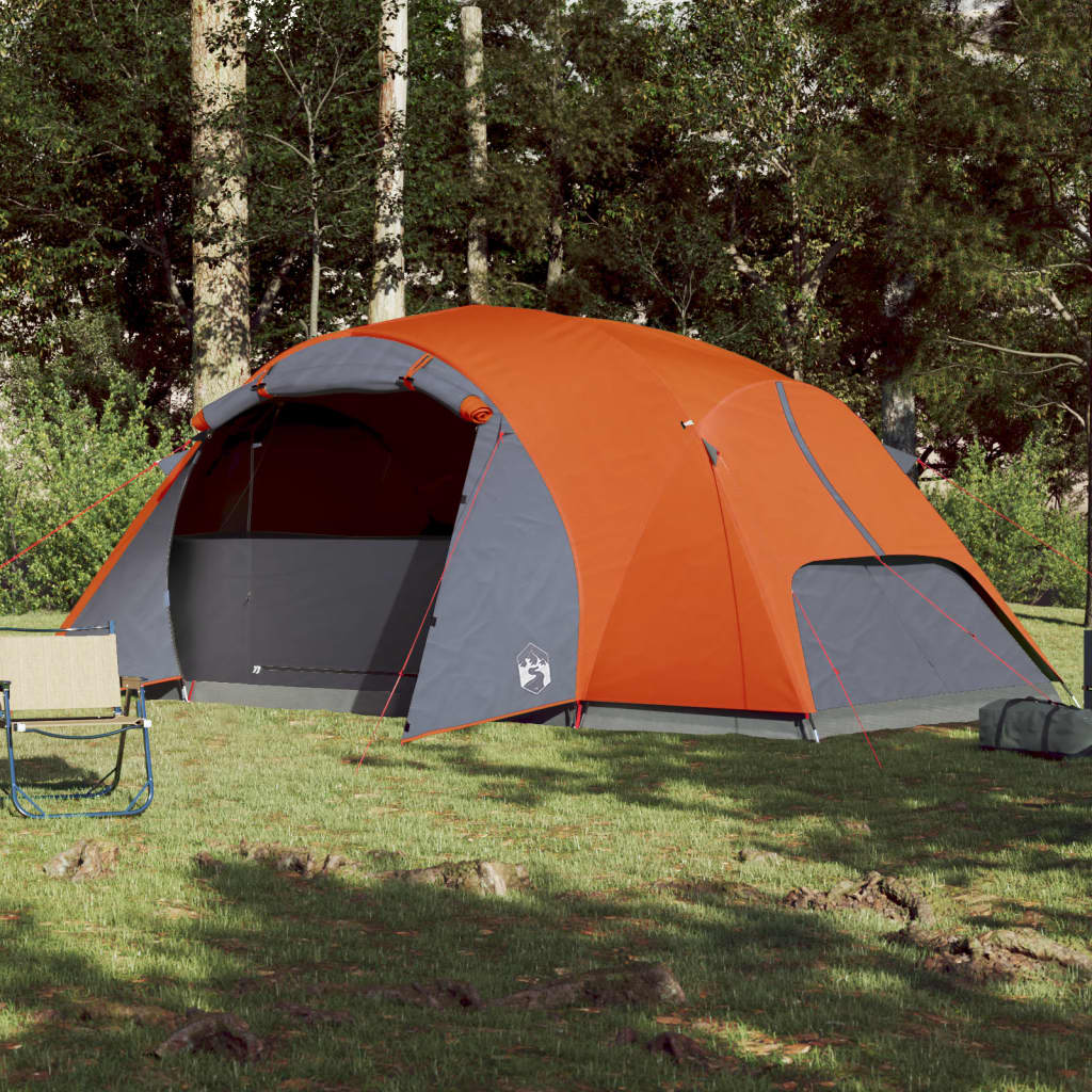 Tente familiale ventilée 8 personnes orange imperméable