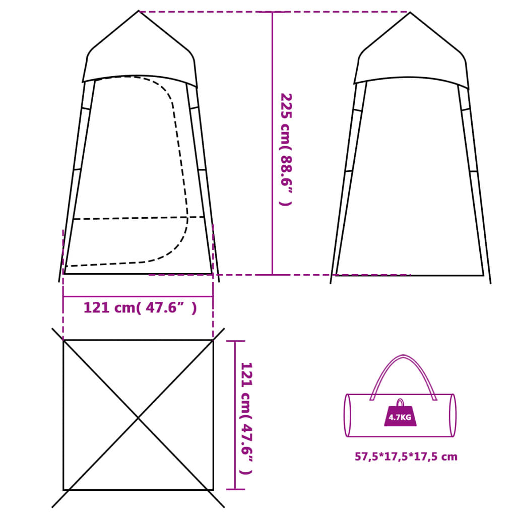 Tente de toilette verte imperméable