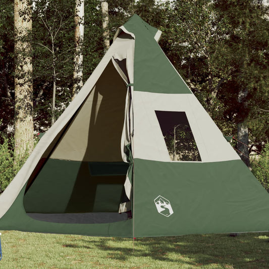 Tente de camping tipi 7 personnes verte imperméable