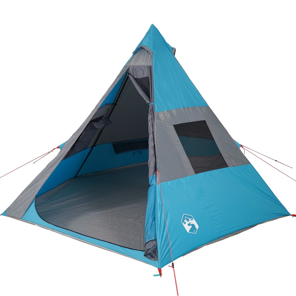 Tente de camping tipi 7 personnes bleue imperméable