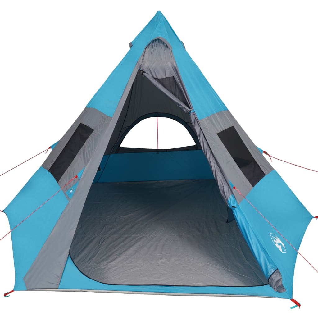 Tente de camping tipi 7 personnes bleue imperméable