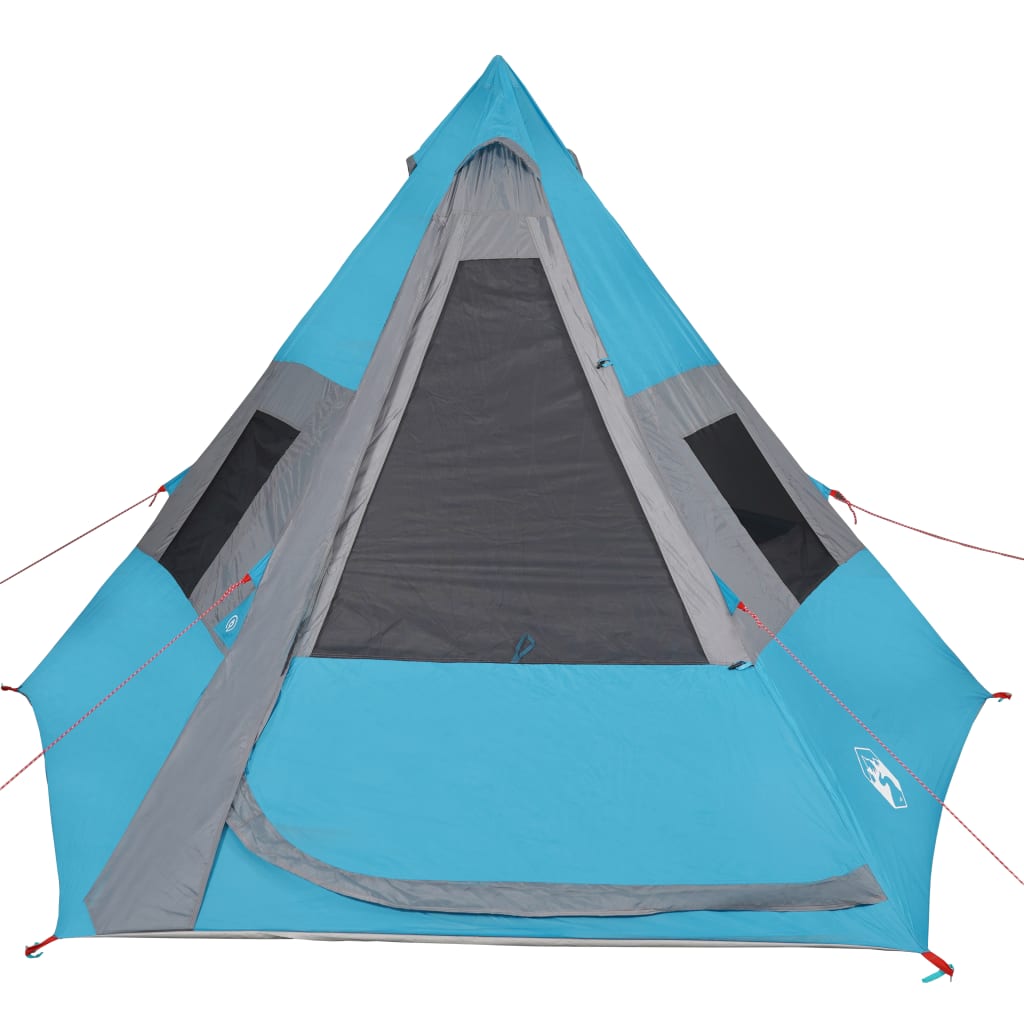 Tente de camping tipi 7 personnes bleue imperméable