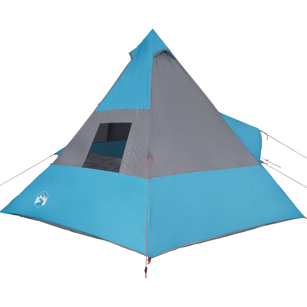 Tente de camping tipi 7 personnes bleue imperméable