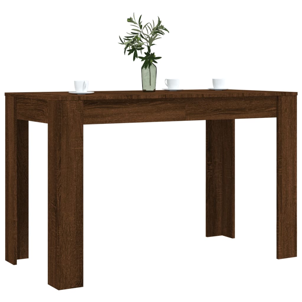 Table à manger aspect chêne marron 120x60x76 cm matériau bois