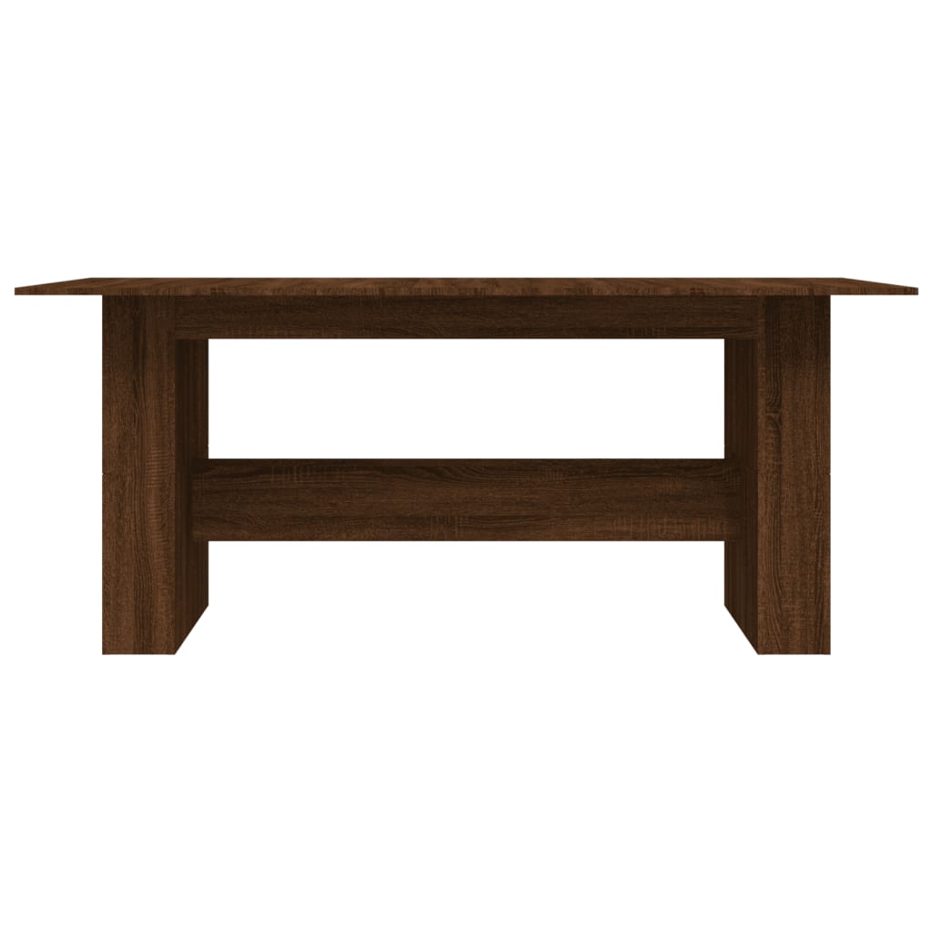 Table à manger aspect chêne marron 180x90x76 cm matériau bois