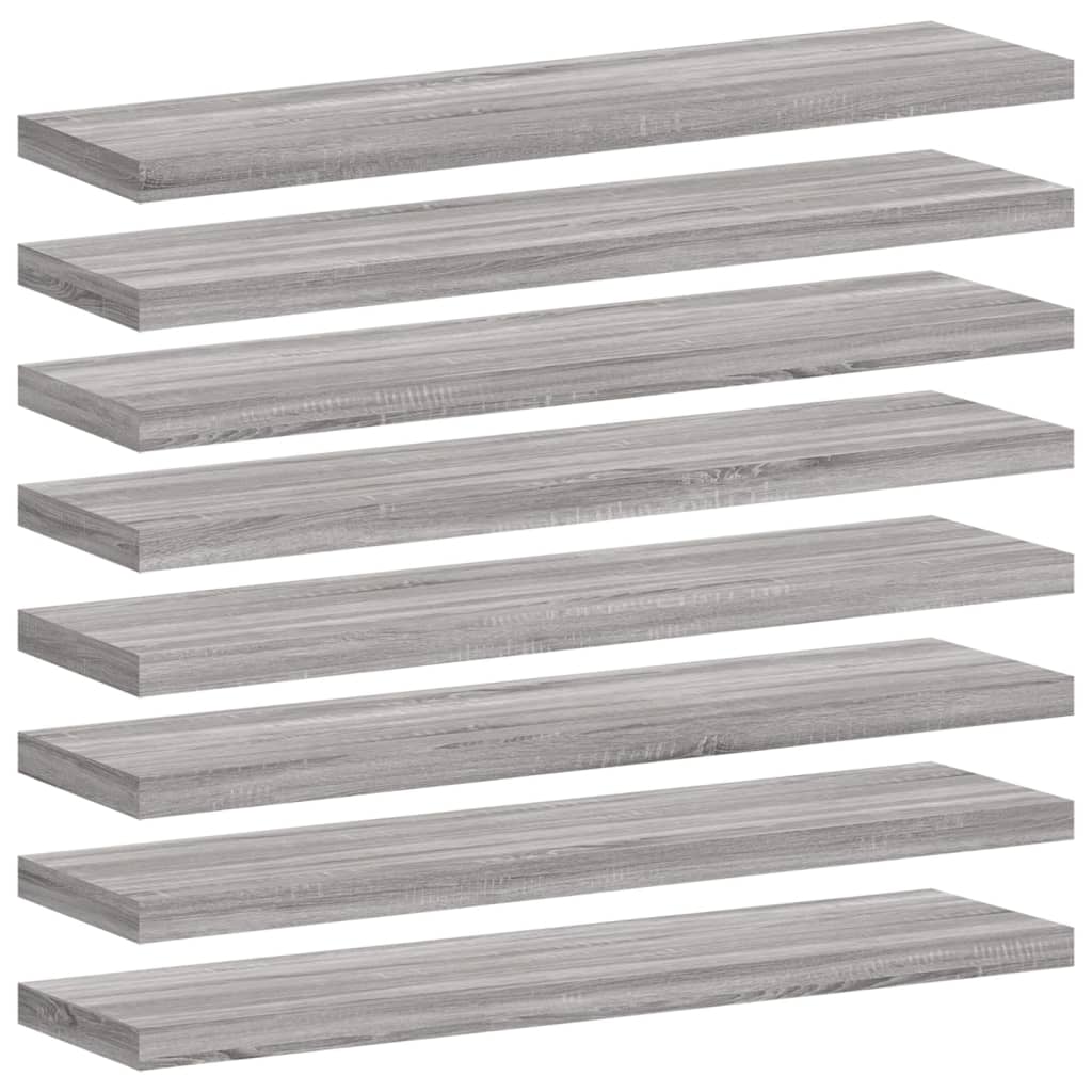 Wandregale 8 Stk. Grau Sonoma 40x10x1,5 cm Holzwerkstoff