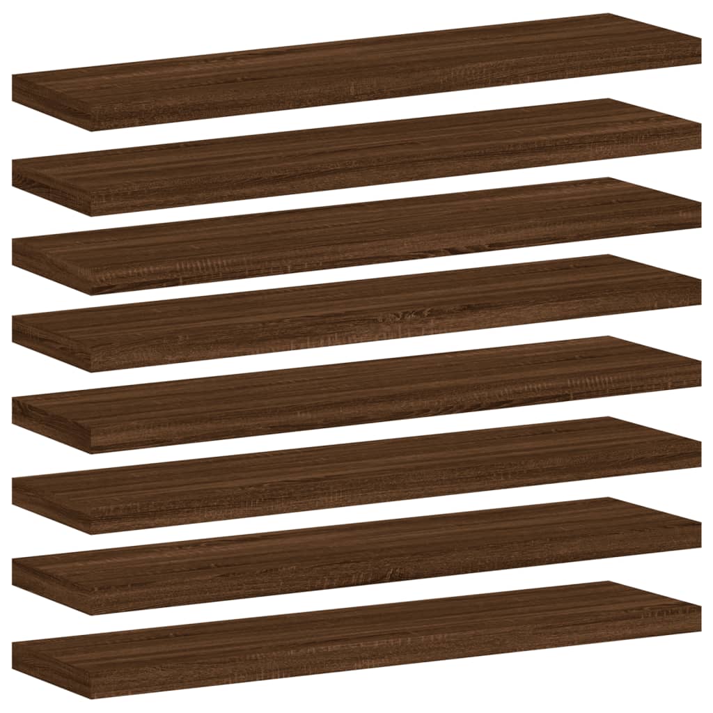 Wandregale 8 Stk. Braun Eichen-Optik 40x10x1,5 cm Holzwerkstoff