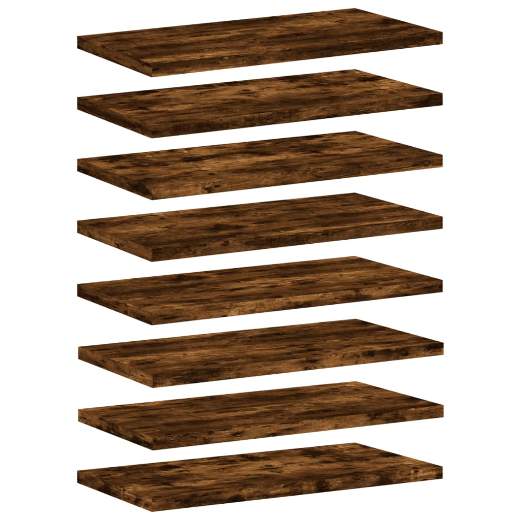 Wandregale 8 Stk. Räuchereiche 40x20x1,5 cm Holzwerkstoff