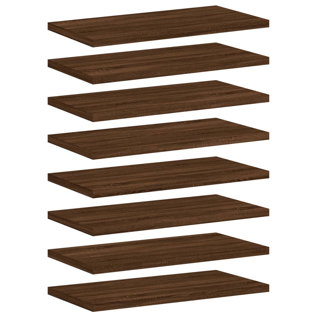 Wandregale 8 Stk. Braun Eichen-Optik 40x20x1,5 cm Holzwerkstoff