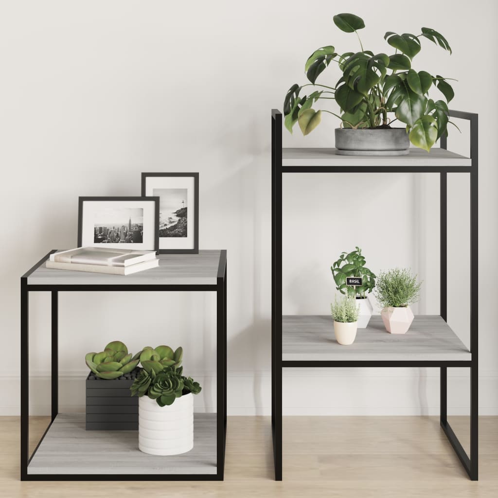 Wall shelves 4 pcs. Gray Sonoma 40x40x1.5 cm wood material