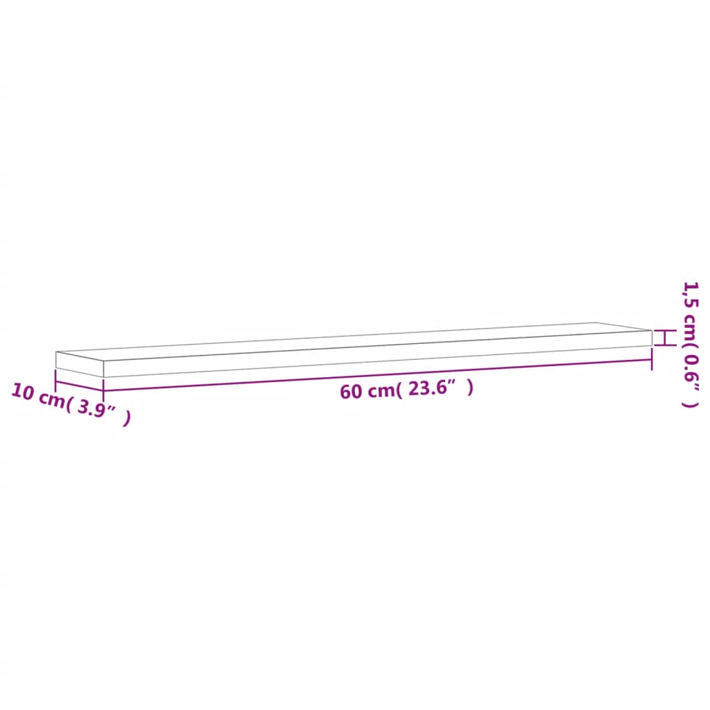 Wall shelves 4 pcs. Gray Sonoma 60x10x1.5 cm wood material