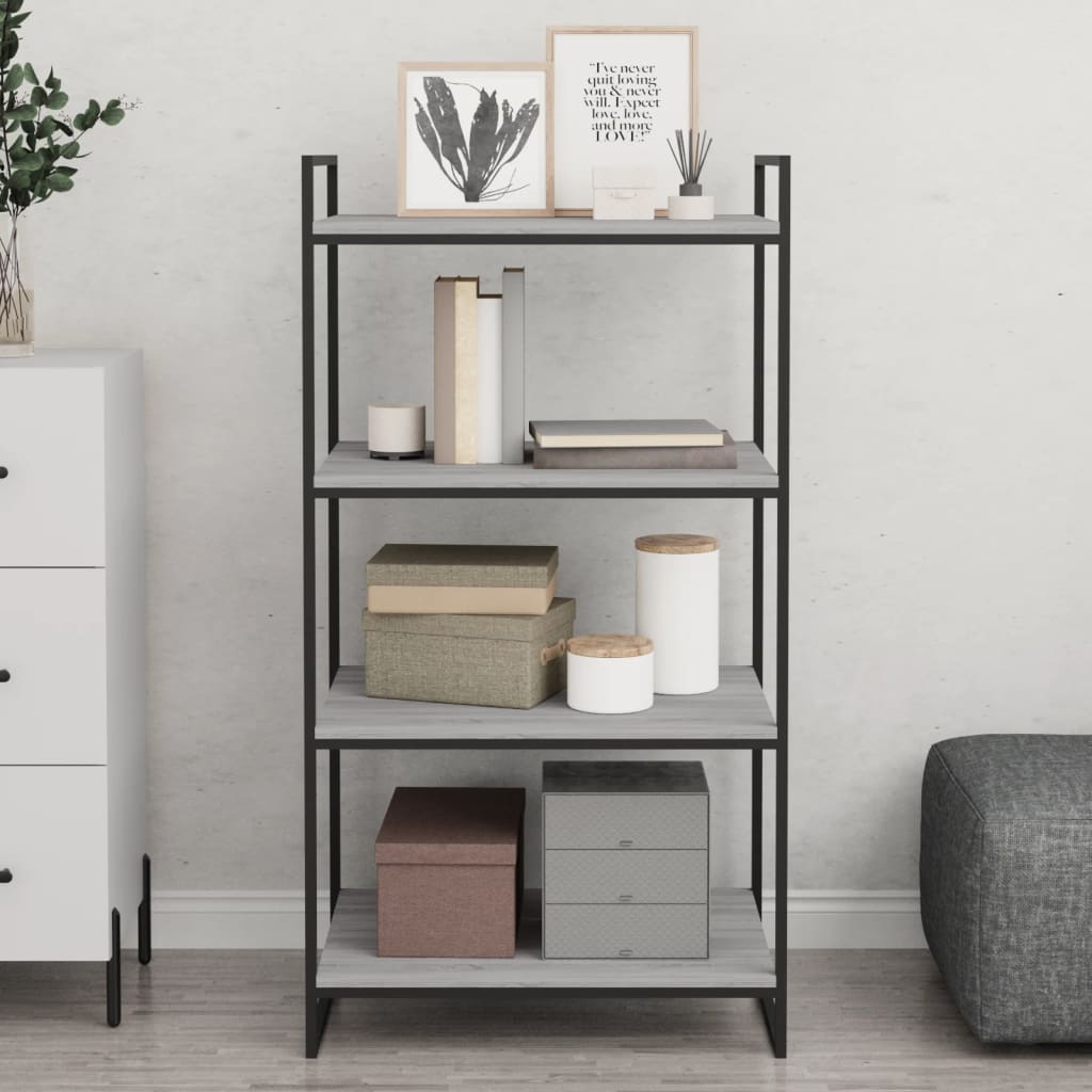 Wall shelves 4 pcs. Gray Sonoma 60x40x1.5 cm wood material
