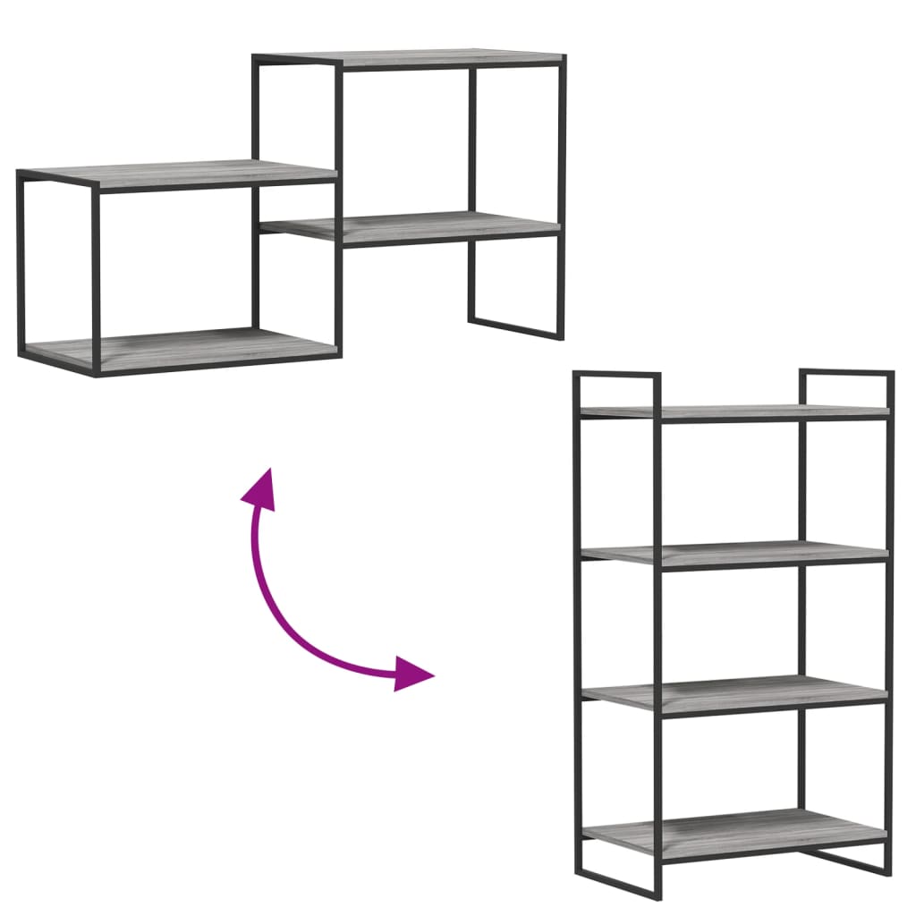 Wall shelves 4 pcs. Gray Sonoma 60x40x1.5 cm wood material