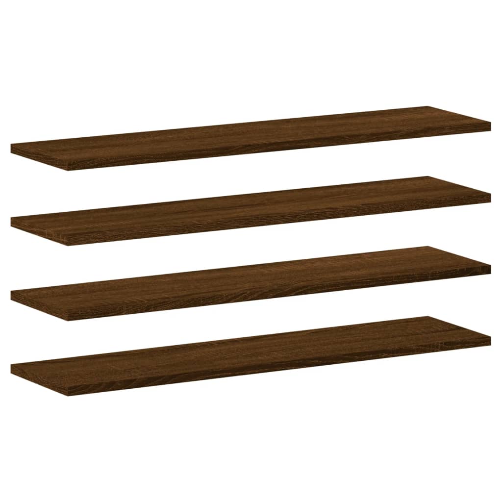Wandregale 4 Stk. Braun Eichen-Optik 80x20x1,5 cm Holzwerkstoff