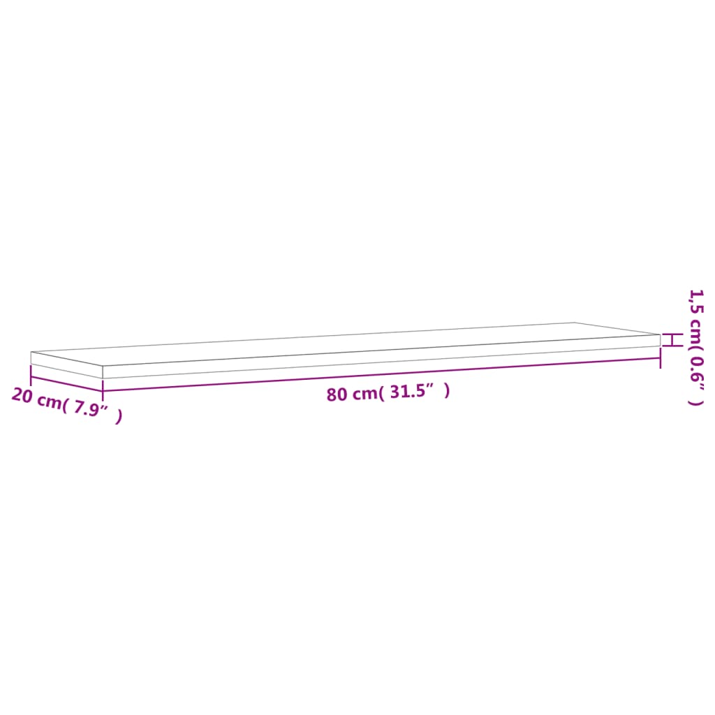 Wandregale 4 Stk. Braun Eichen-Optik 80x20x1,5 cm Holzwerkstoff