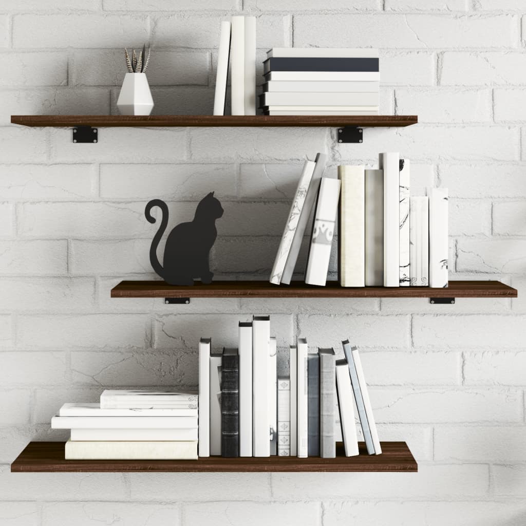 Wandregale 4 Stk. Braun Eichen-Optik 80x30x1,5 cm Holzwerkstoff
