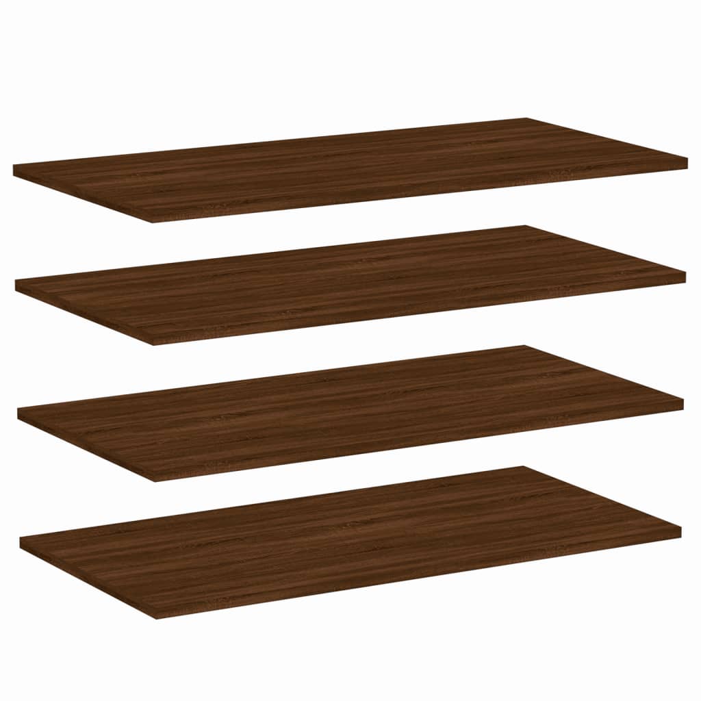 Wandregale 4 Stk. Braun Eichen-Optik 80x40x1,5 cm Holzwerkstoff