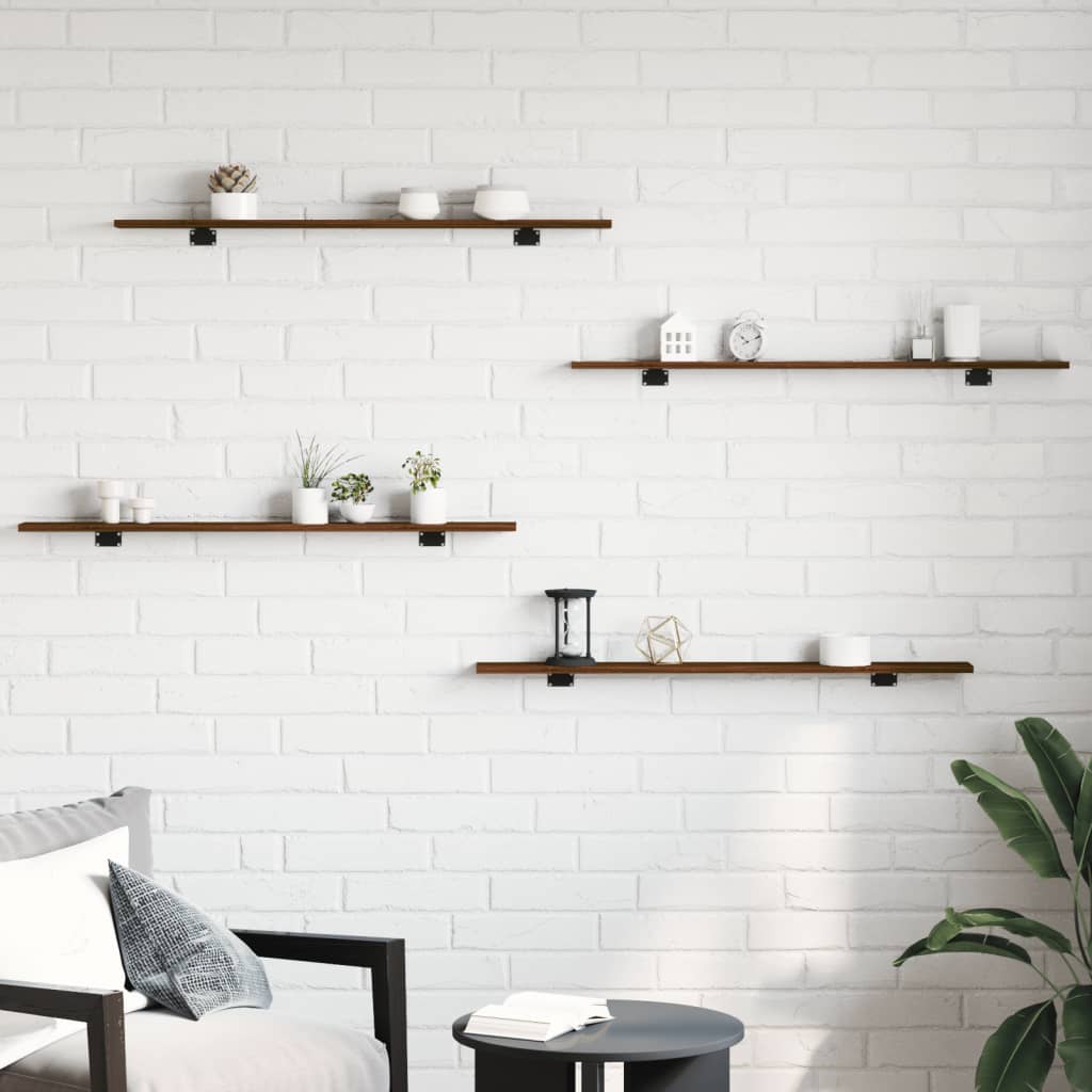 Wandregale 4 Stk. Braun Eichen-Optik 100x10x1,5cm Holzwerkstoff